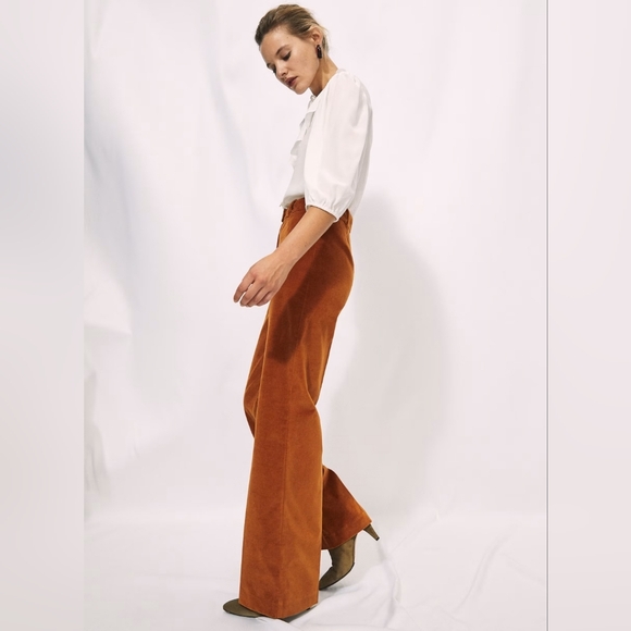 ARITZIA Wilfred Francesca Velvet Pants Fit Flare Hemmed/Altered Sz 2 Inseam 27.5 - Picture 4 of 10